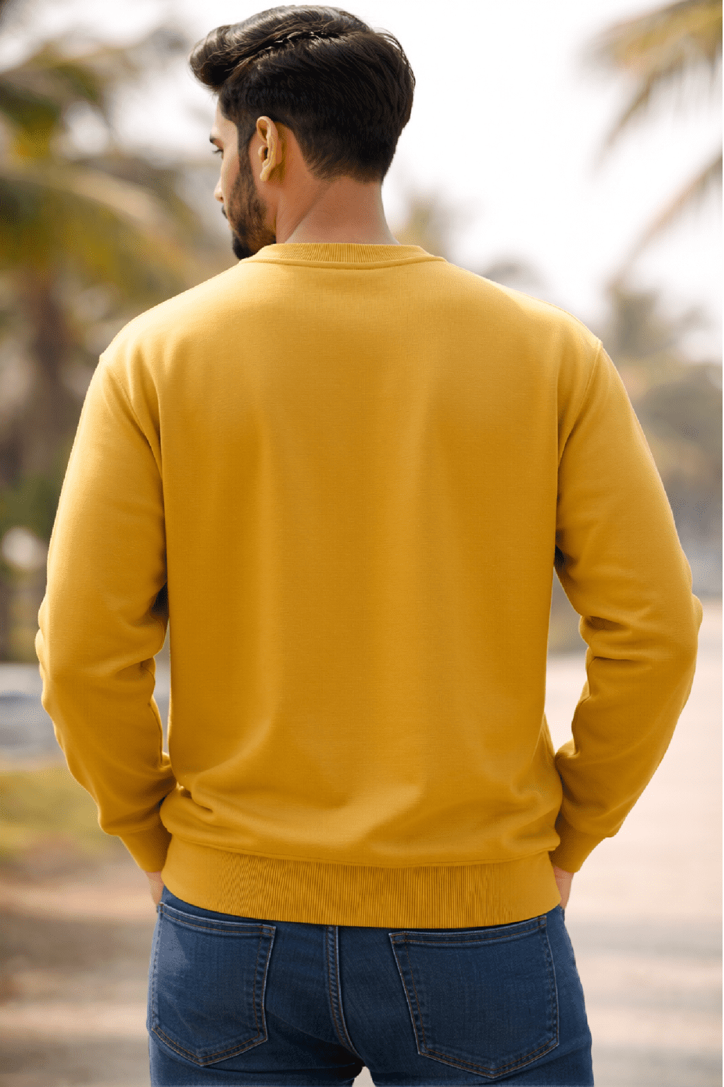 Plain Heavyweight Sweatshirt – 300 GSM Cotton Blend, Unisex Regular Fit - Image 2