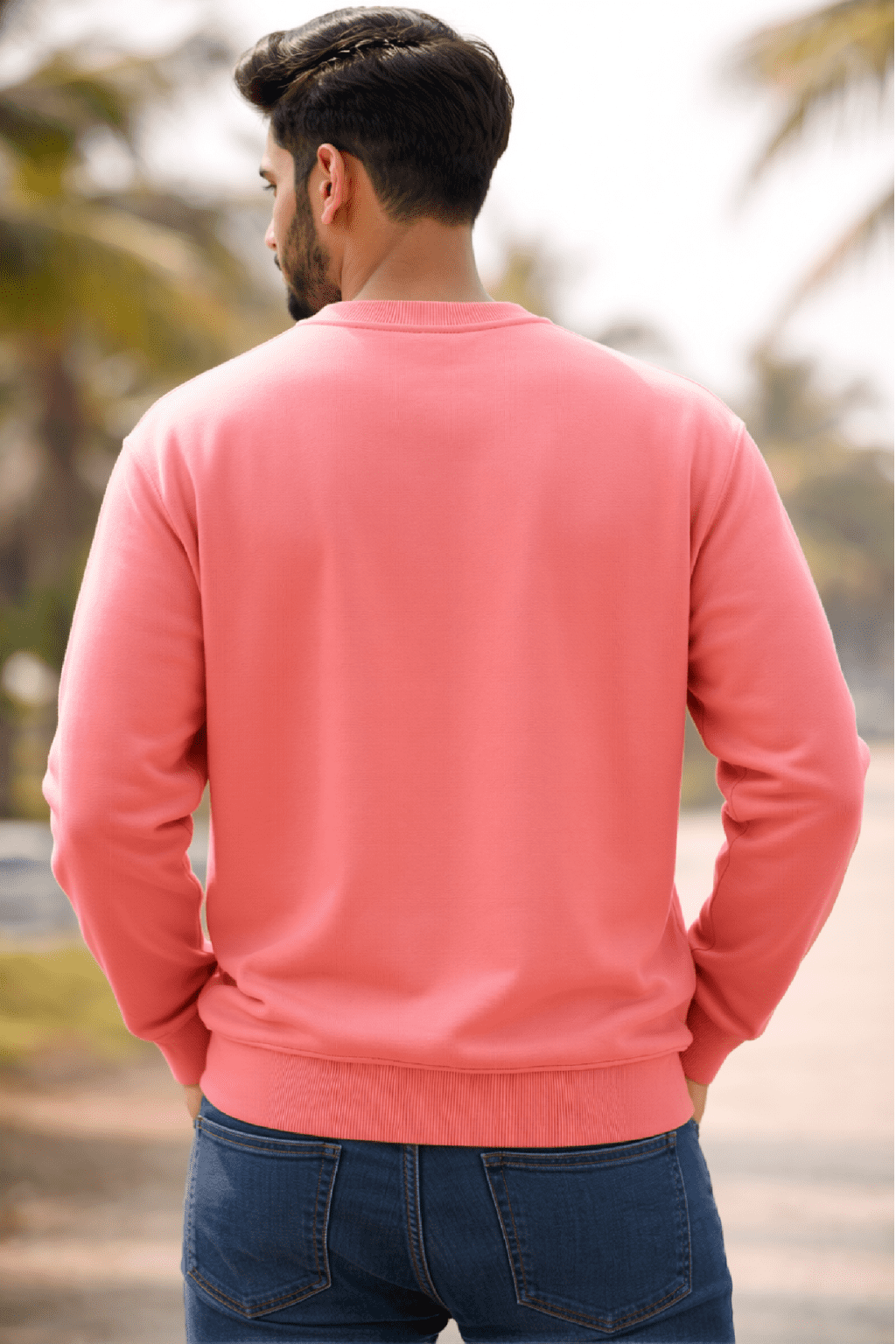 Plain Heavyweight Sweatshirt – 300 GSM Cotton Blend, Unisex Regular Fit - Image 4