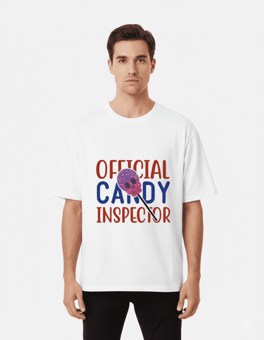 Oversized Cotton T-Shirt with Hellowine Print – Unisex 180 GSM Streetwear Tee - Image 3