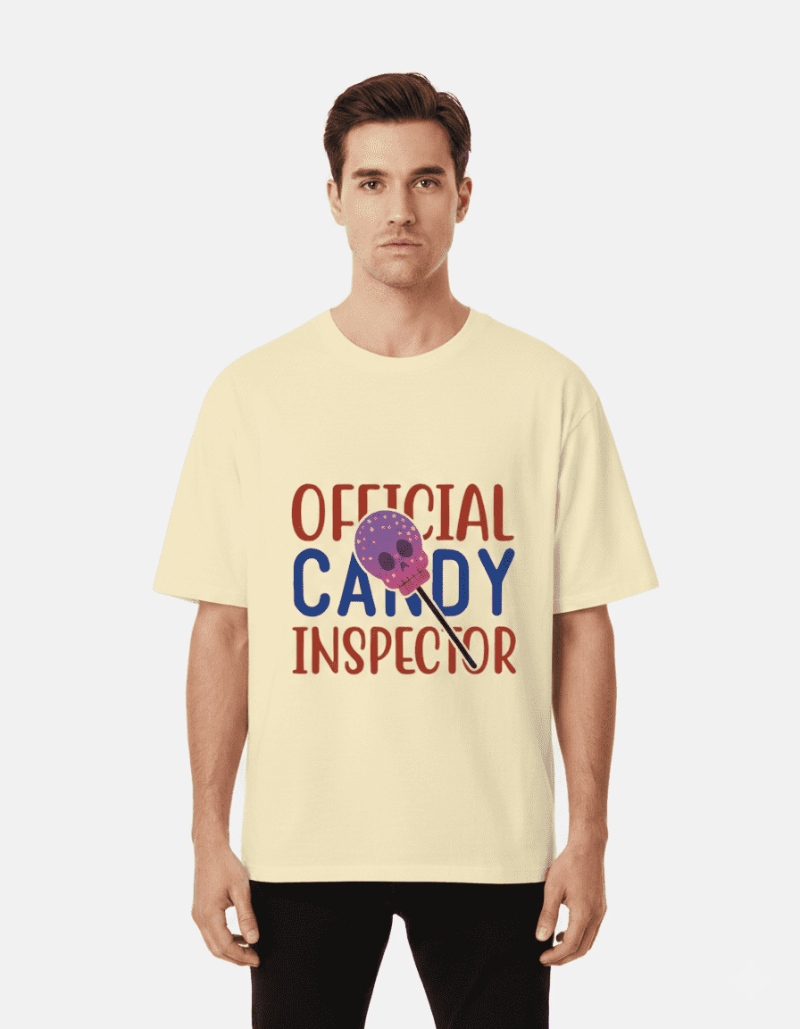 Oversized Cotton T-Shirt with Hellowine Print – Unisex 180 GSM Streetwear Tee