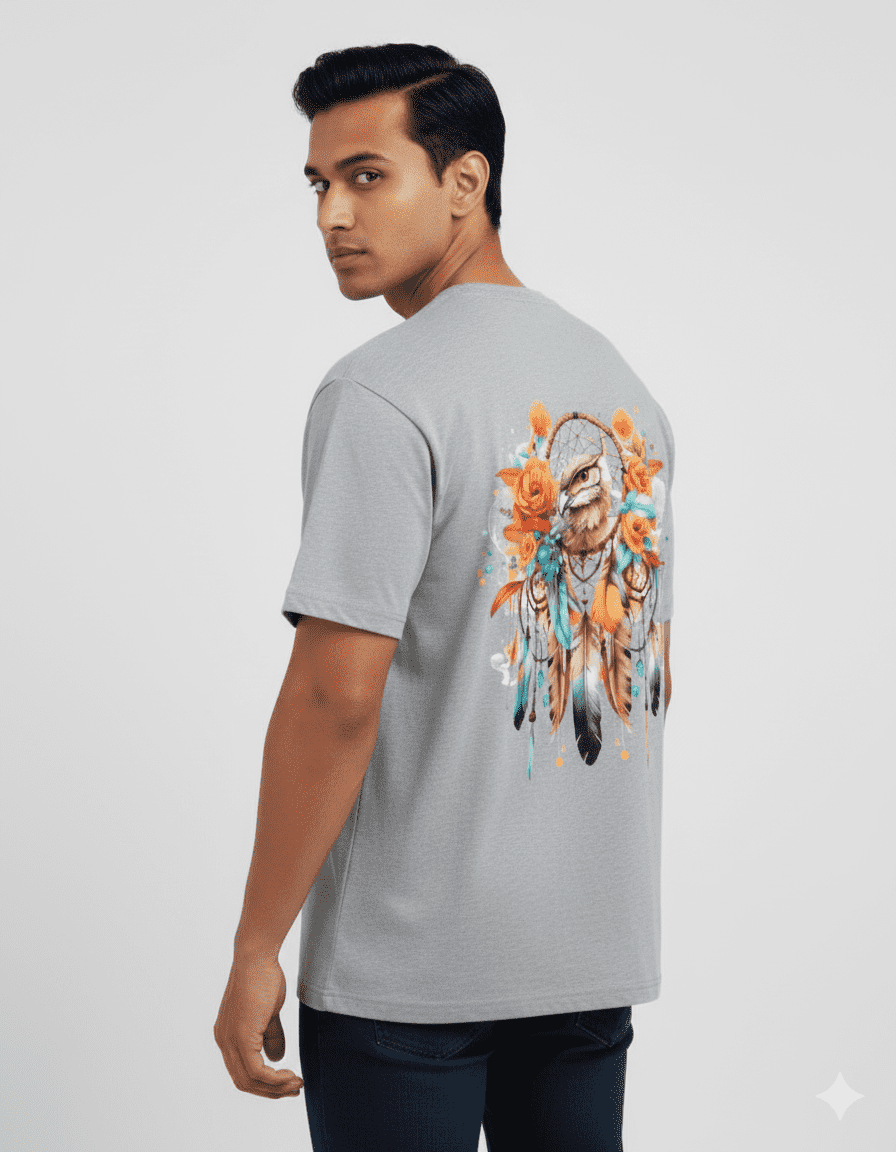 Grey Melange Classic Crew Neck T-Shirt – 100% Cotton Unisex Regular Fit Everyday Tee - Image 2